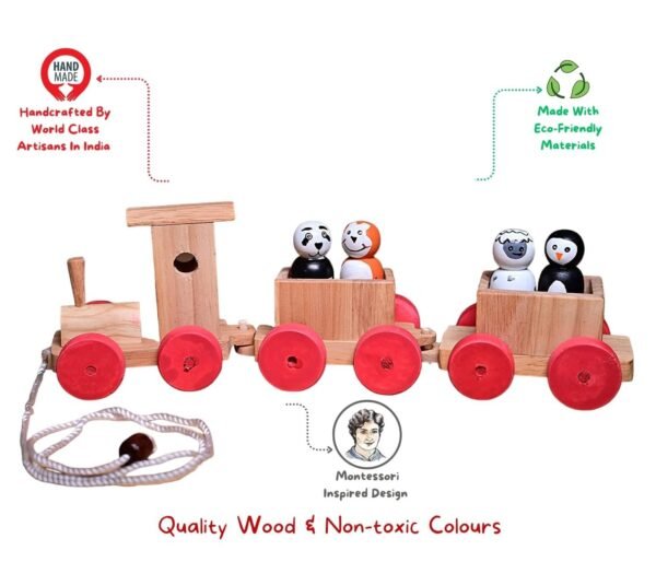 Pull Along Toy Wooden Train