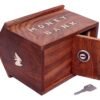 wooden money bank box