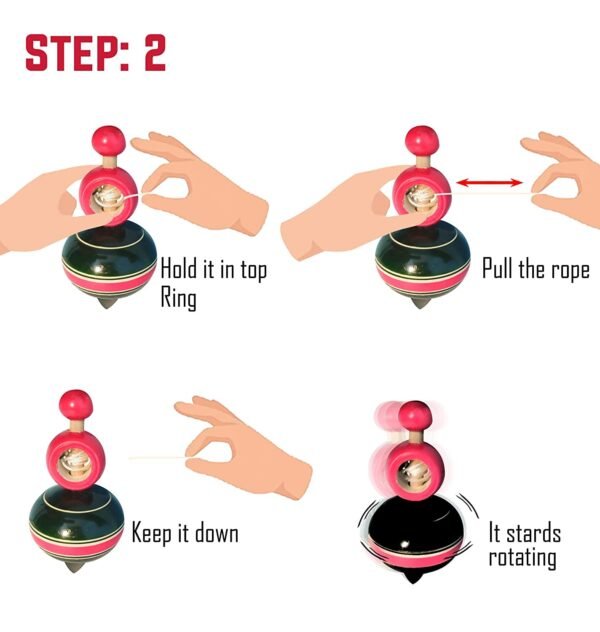 wooden spinning tops