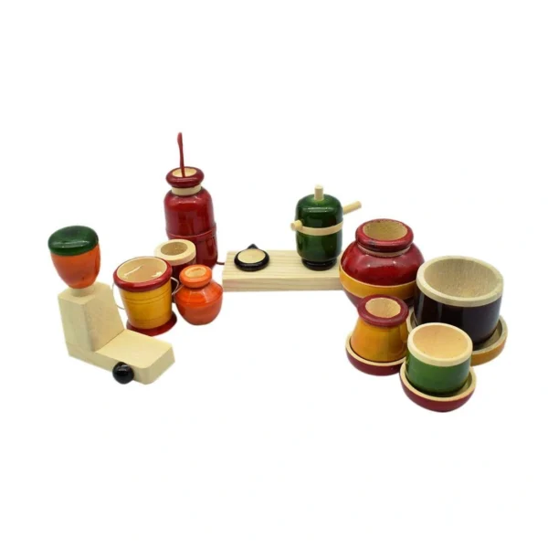 traditional wooden cooking set