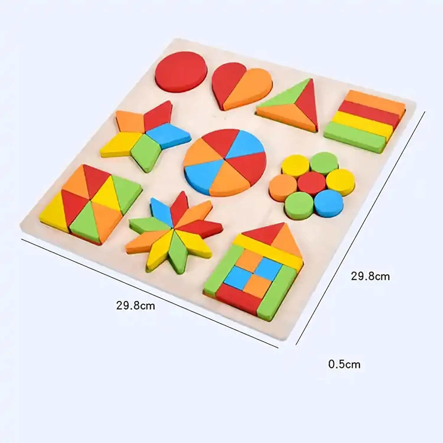 Wooden Shapes Puzzle Board – Montessori 10-Shape Learning Set (Pack of 2) - Image 2