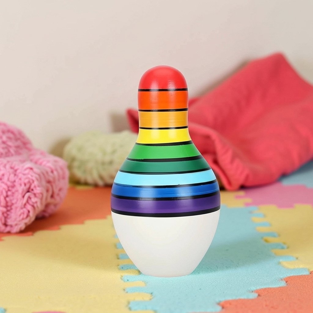 Channapatna Rainbow Roly-Poly Toy – GI Tagged & ODOP Certified (1+ Year)