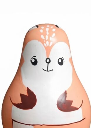 Channapatna Wooden Squirrel Roly-Poly Toy – Wobbling Tumbler for Babies & Toddlers (1+ Year)