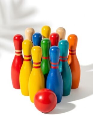 Channapatna Wooden Bowling Pins Set