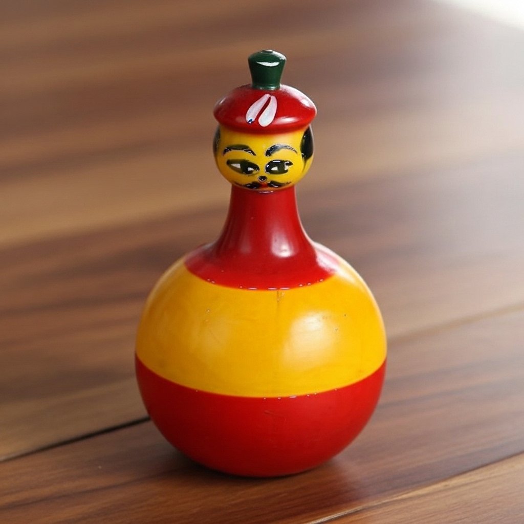 Channapatna Wooden Colourful Roly-Poly Tumbler Toy for Kids (1+ Year)