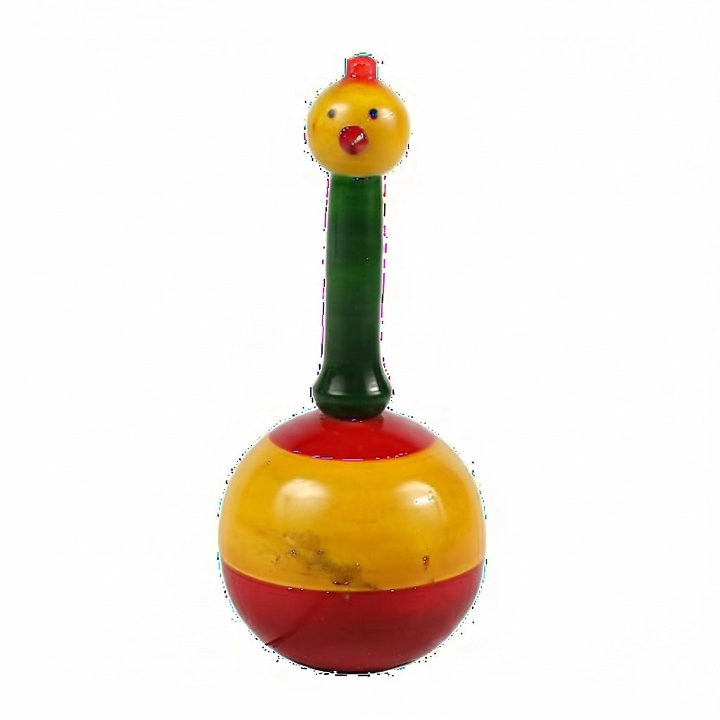 Yellow Duck Roly Polys Channapatna Wooden Dancing Duck Roly-Poly Toy (Big) – Multicolour, 1+ Year