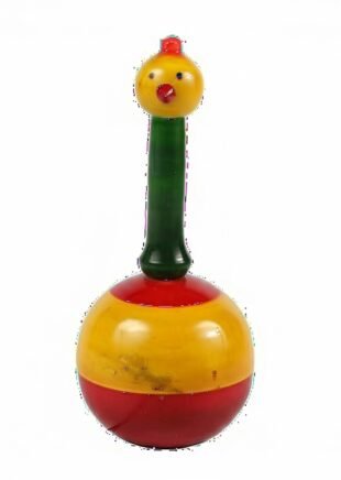 Channapatna Wooden Dancing Duck Roly-Poly Toy (Big) – Multicolour, 1+ Year
