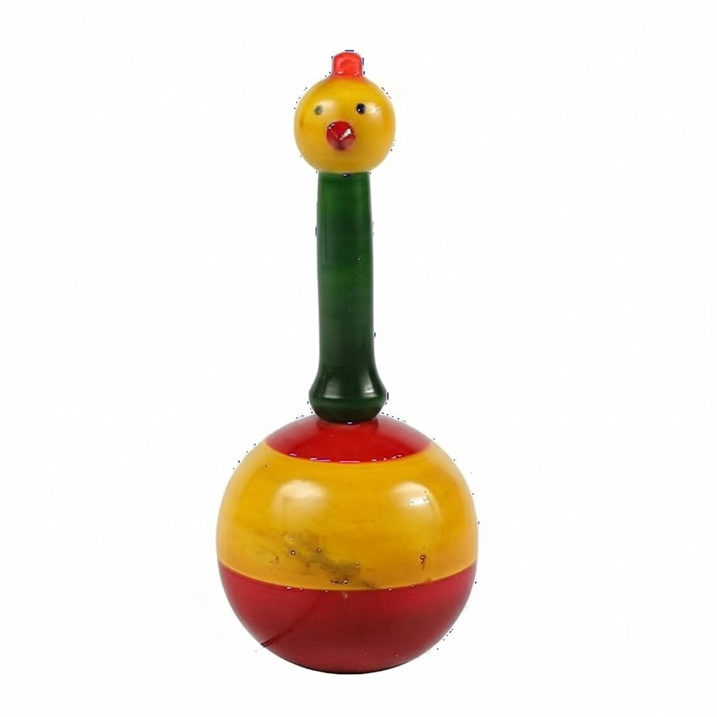 Channapatna Wooden Dancing Duck Roly-Poly Toy (Big) – Multicolour, 1+ Year