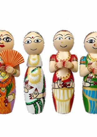 Channapatna Wooden Kathakali Dancing Dolls