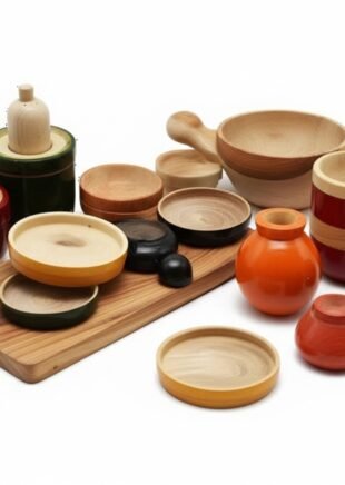 Channapatna Wooden Kitchen Play Set – 16-Piece Traditional Cooking Toy for Kids (2+ Years)