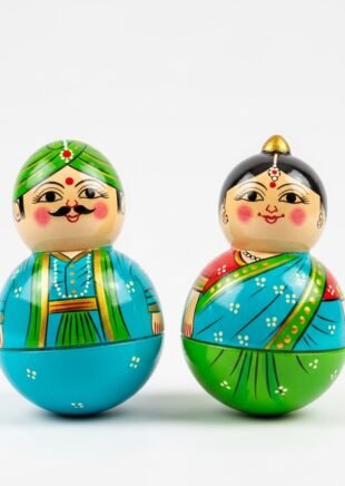 Channapatna Wooden Raja & Rani Roly-Poly Dolls