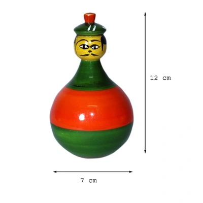 Channapatna Wooden Roly-Poly Doll & 5-Ring Stacking Toy – Set of 2 (1+ Year)