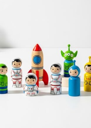 Channapatna Wooden Space Peg Dolls
