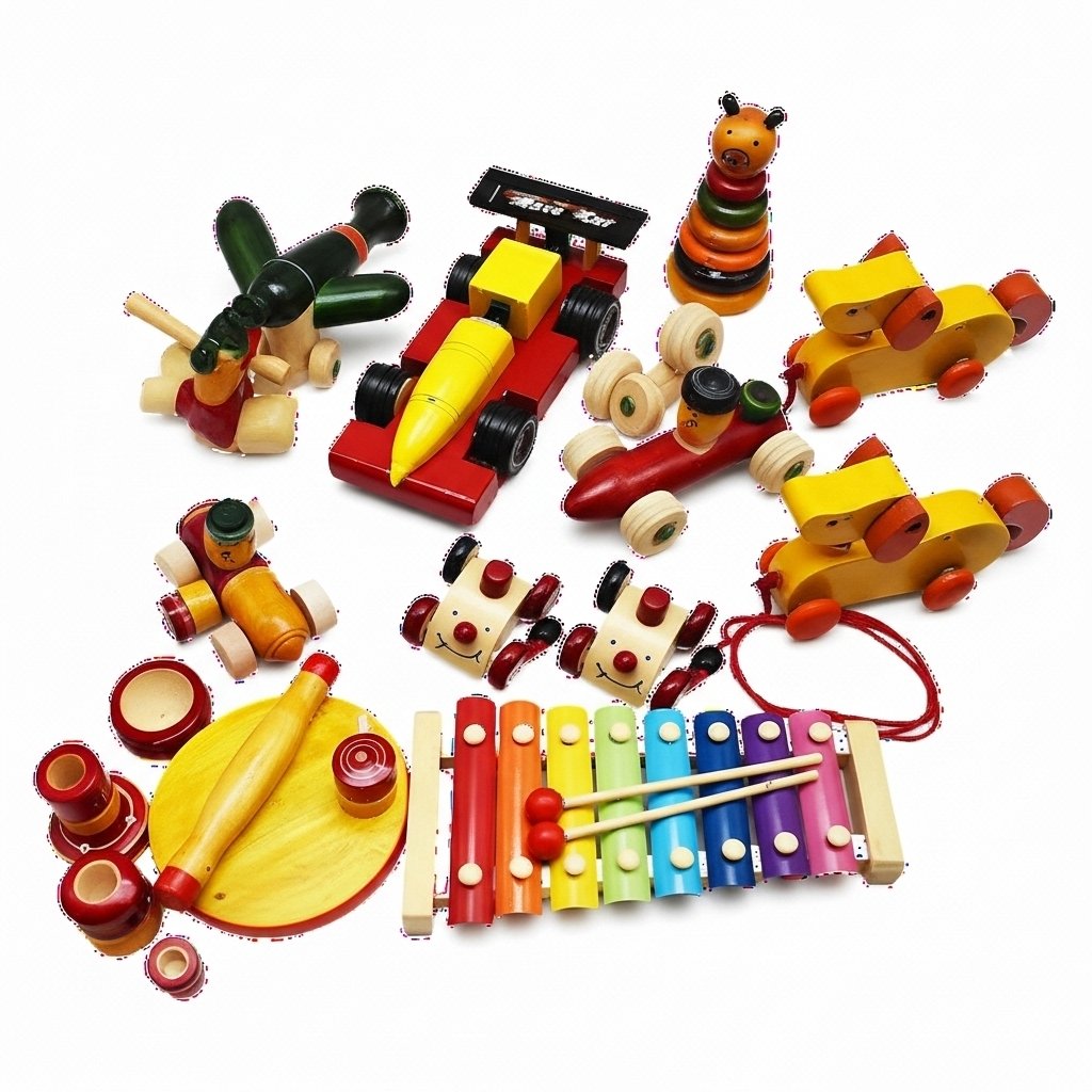 Channapatna Wooden Toy Gift Set – 9-in-1 Multicolor