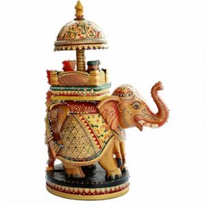 hand-painted-mysore-ambari-wooden-elephant-8-inch-traditional-figurine