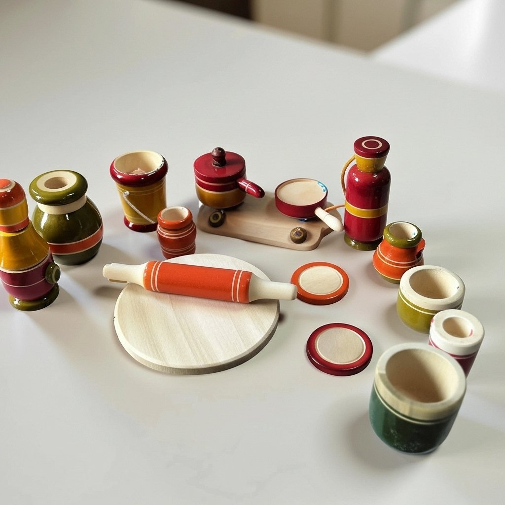 Premium Wooden Kitchen Play Set – Traditional 16-Piece