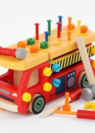 Wooden Assembly Truck Toy – Multifunctional Construction Play Kit for Kids