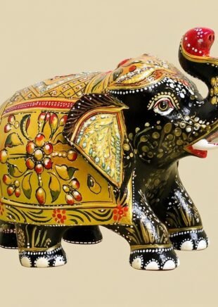 Wooden Elephant Statue – Artisan Handcrafted Indian Decor
